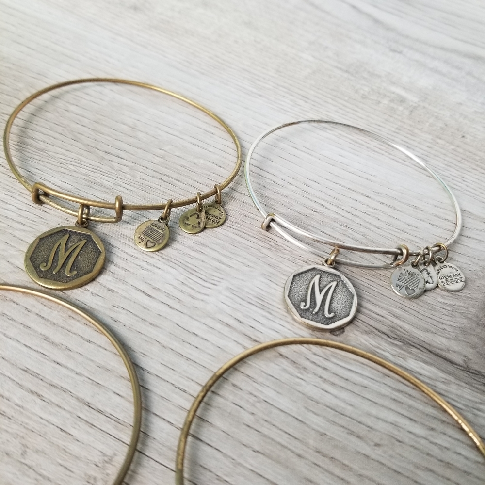 Alex And Ani M Initial Bundle Of 4 Bracelets - image 3